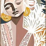 Abstract female face calm art print