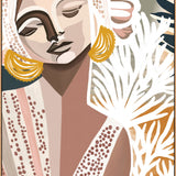 Abstract female face calm art print