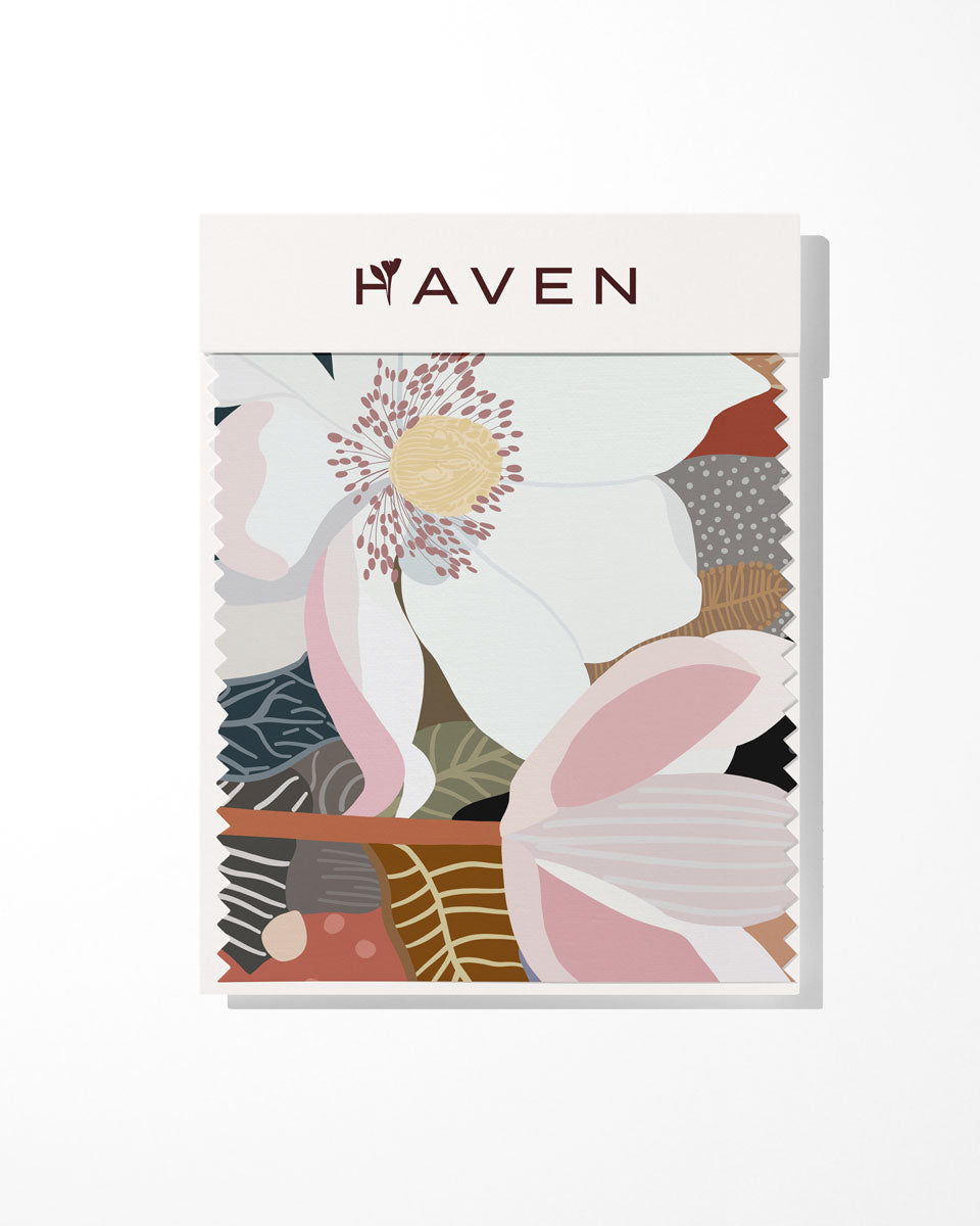 Artwork sample dreams with 'Haven' branding on a white background