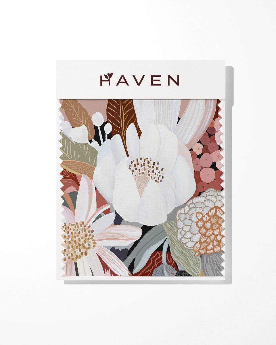 Floral design product with 'Haven' branding on a white background