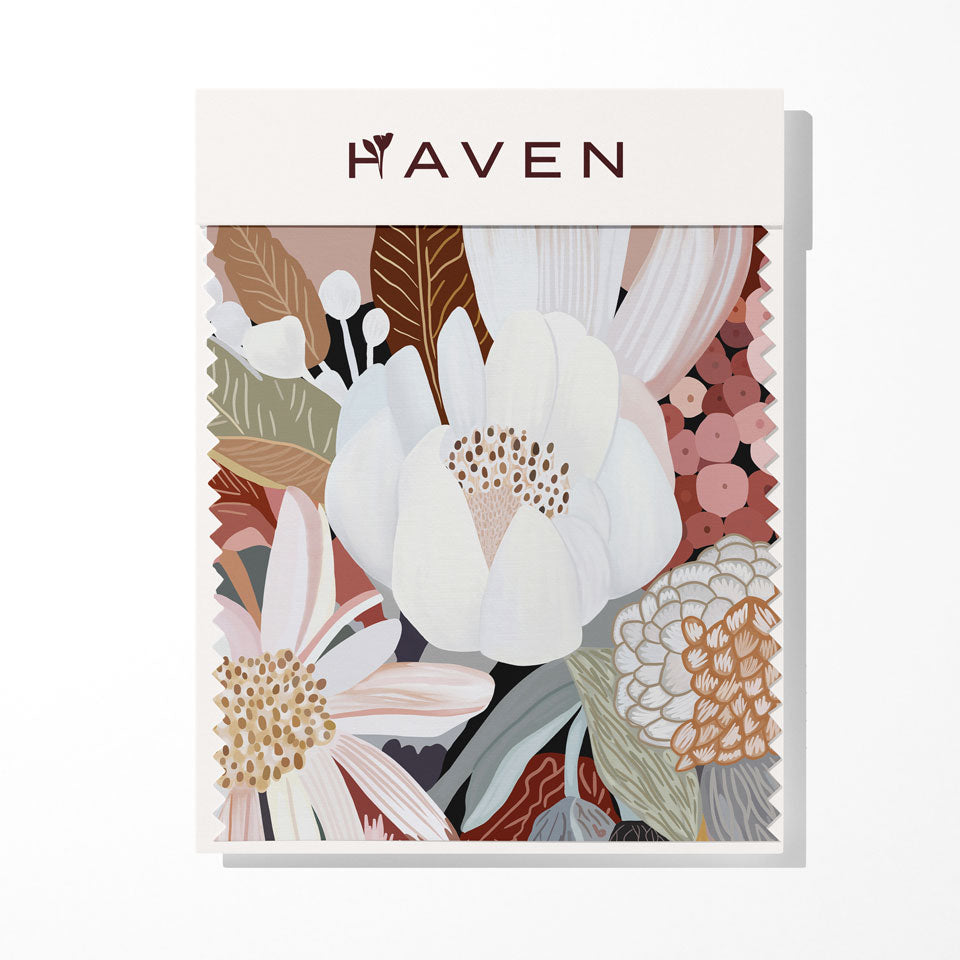 Floral design product with 'Haven' branding on a white background