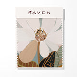 Artwork Sample with floral design and 'Haven' branding on a white background