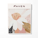 Reverie Artwork sample with floral design and 'Haven' branding on a white background