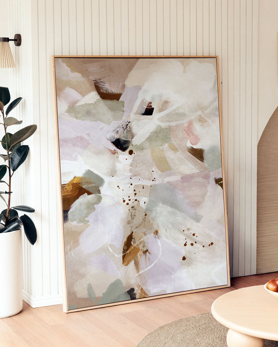 Abstract painting in a modern interior setting