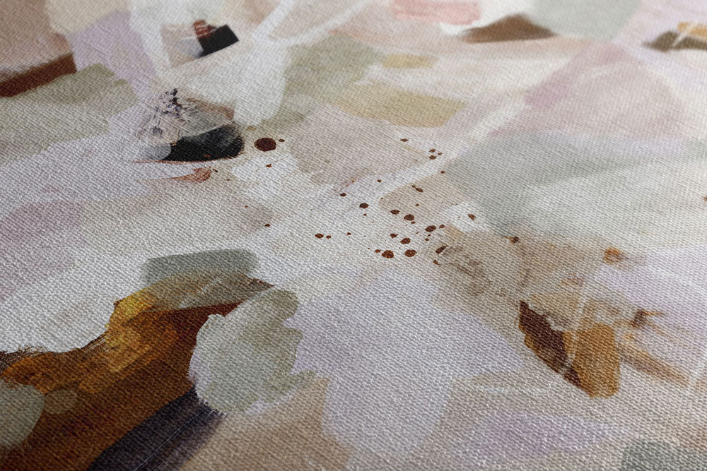 Close-up of an abstract textured canvas print