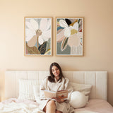 Cozy Pair - Magnolia No.2 & Elodie In Sage Paper Prints