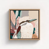 Kookaburra in Pink - Mini Framed Canvas Print