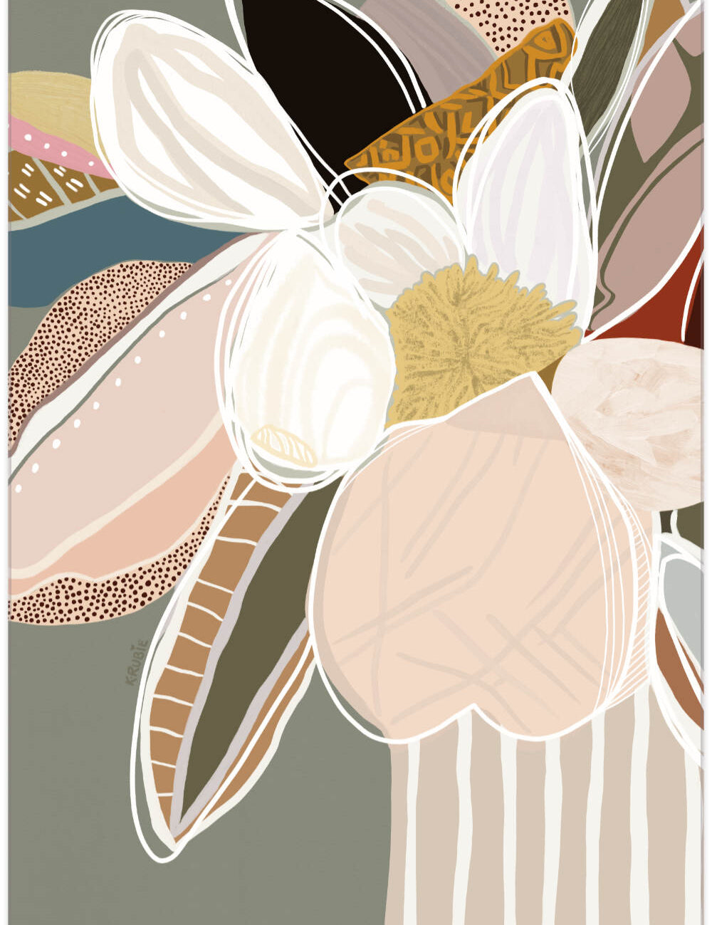Elodie In Sage No.2 - Unframed Print