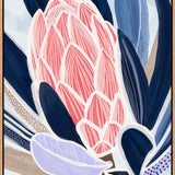 Blue Protea - Framed Canvas Print