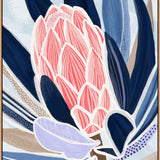 Blue Protea - Framed Canvas Print