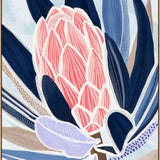 Blue Protea - Framed Canvas Print