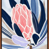 Blue Protea - Framed Canvas Print