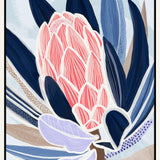 Blue Protea - Framed Canvas Print