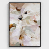 Abstract art print with soft colors and a black frame on a white background