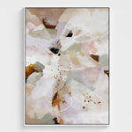 Abstract art print with soft colors on a white background