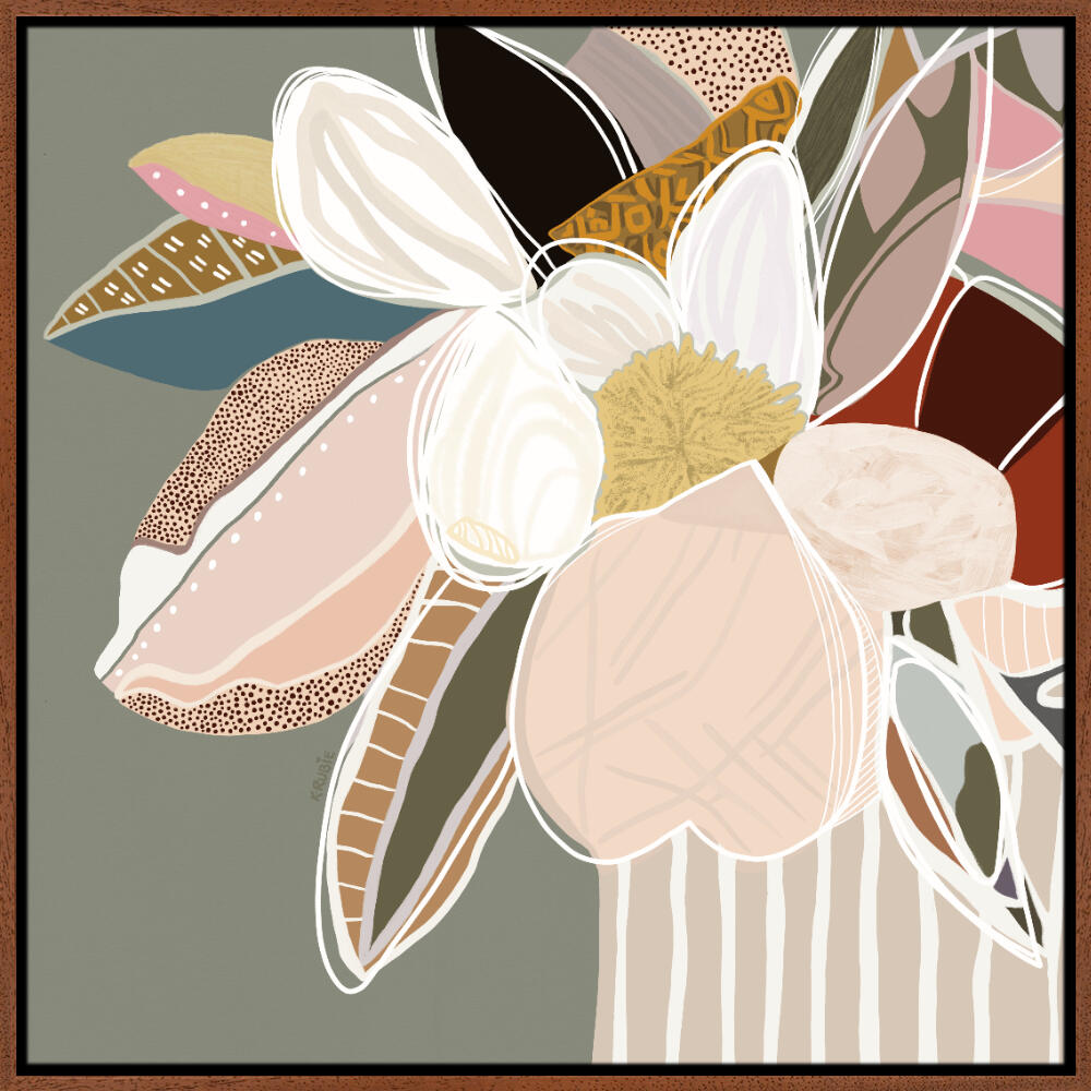 Elodie Sage Framed Canvas