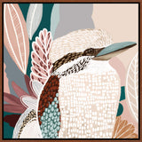 Kookaburra in Pink - Framed Canvas  Print
