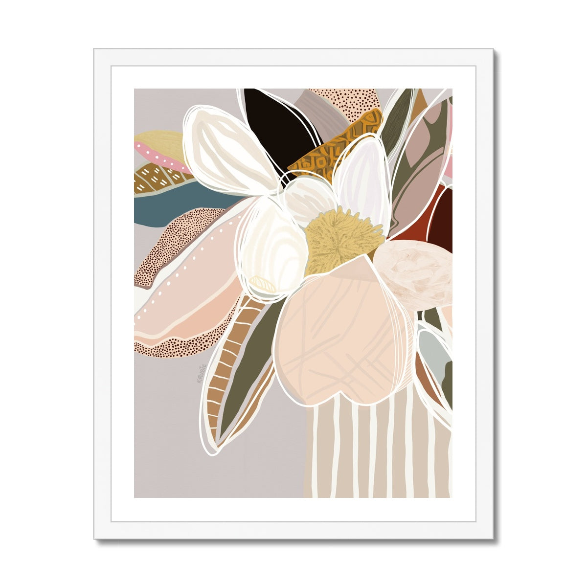 Elodie Neutral Framed Print