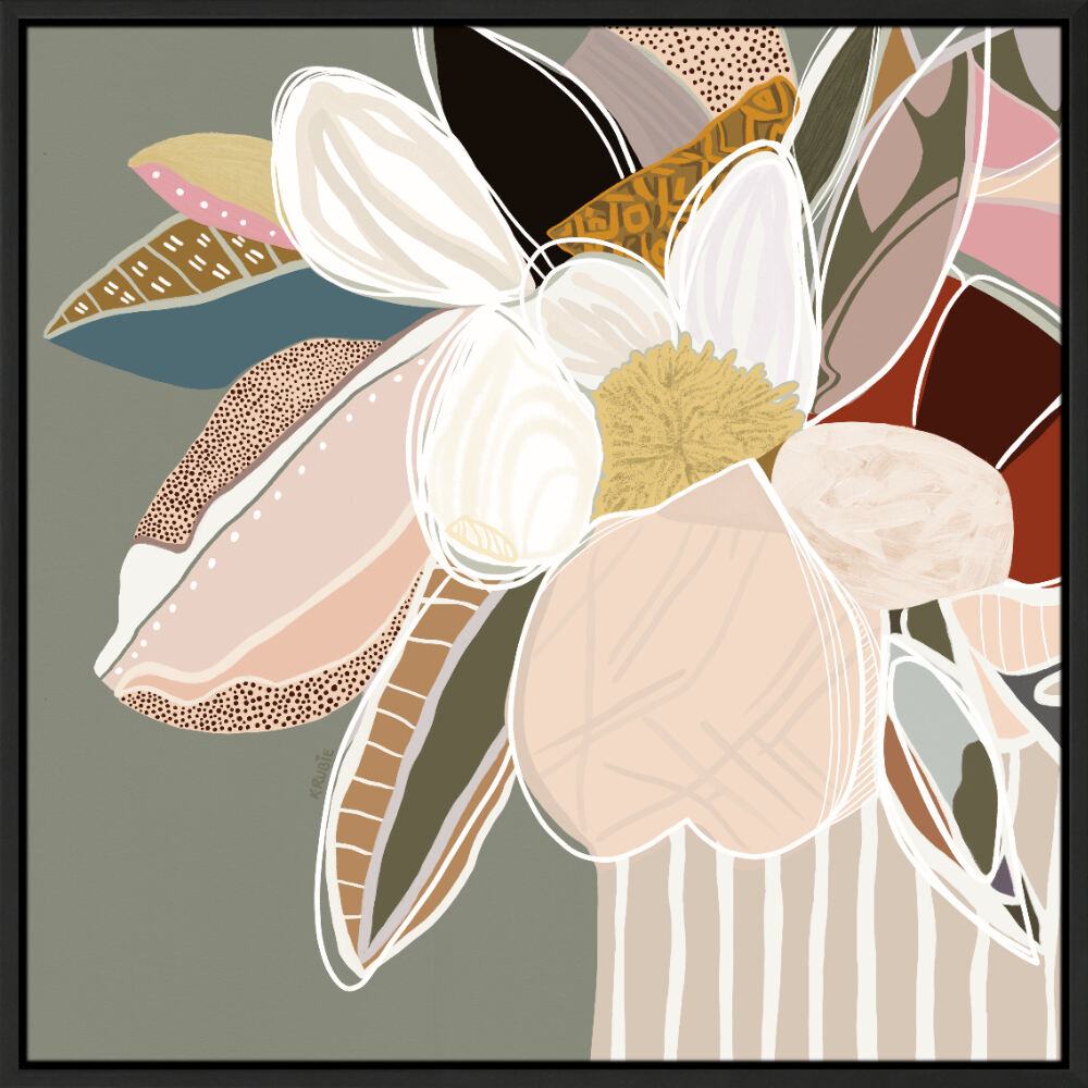Elodie Sage Framed Canvas