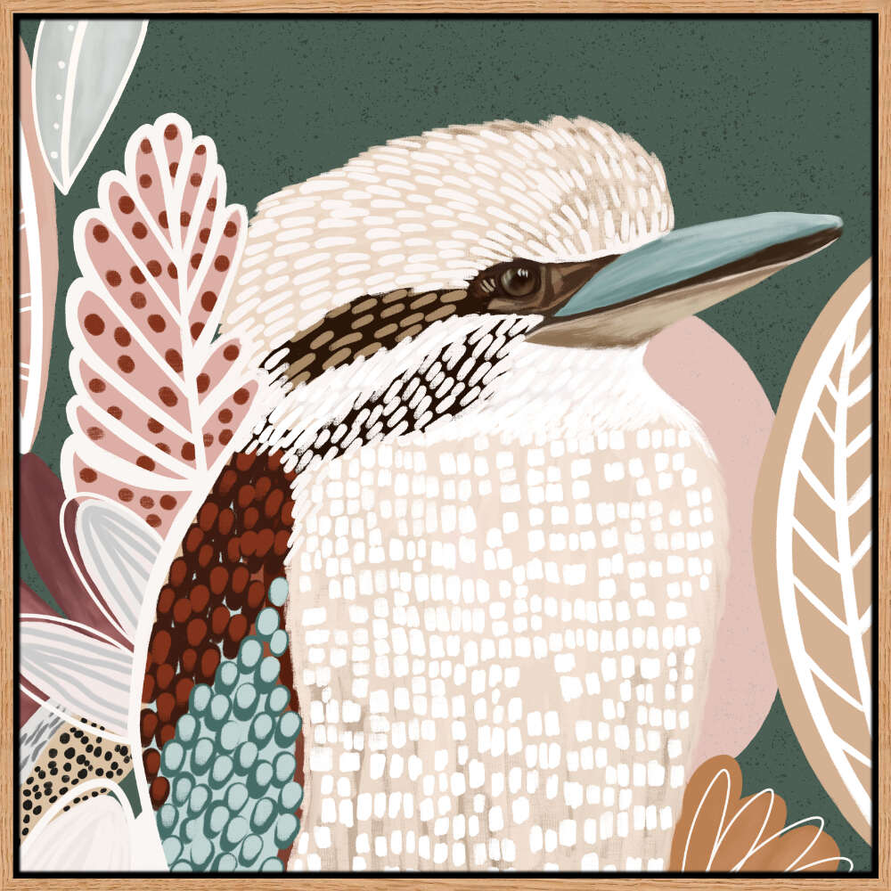 Kookaburra_In_Green_Oak Frame
