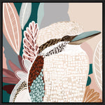 Pink Kookaburra Print Black Frame