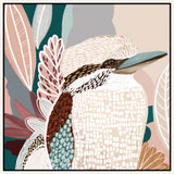 Pink Kookaburra Print White Frame